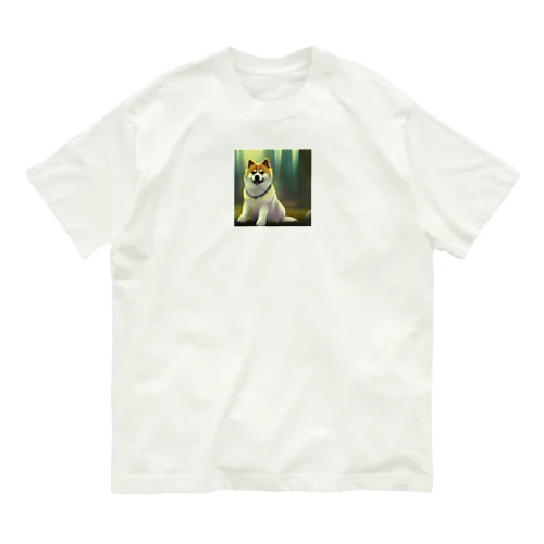 いぬ　秋田犬　かわいい オーガニックコットンTシャツ