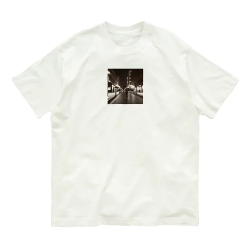 黒猫夜景 Organic Cotton T-Shirt