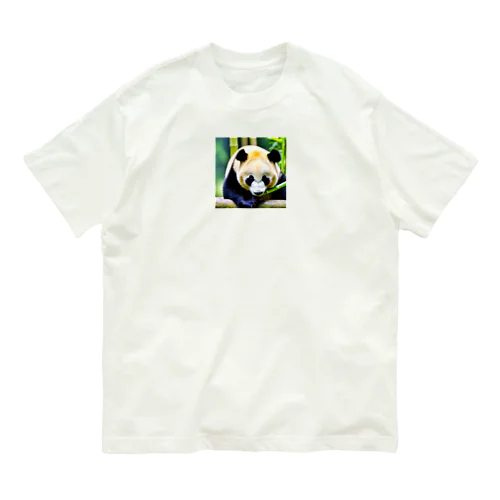 竹パンダ Organic Cotton T-Shirt