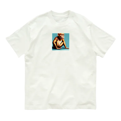 イラスト絵のサル Organic Cotton T-Shirt