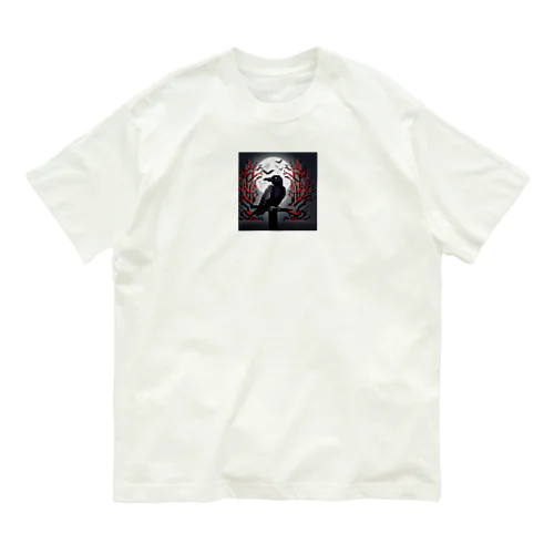 ドット絵のホラーなカラス Organic Cotton T-Shirt