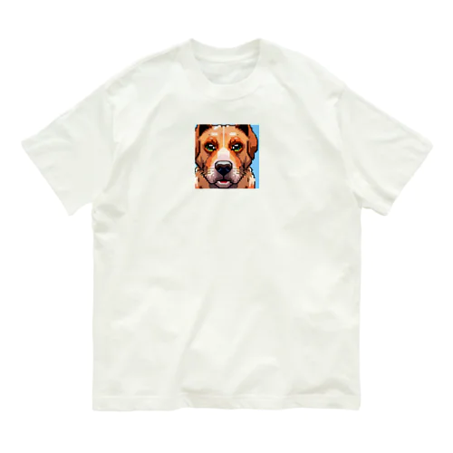 ドット絵の犬 オーガニックコットンTシャツ