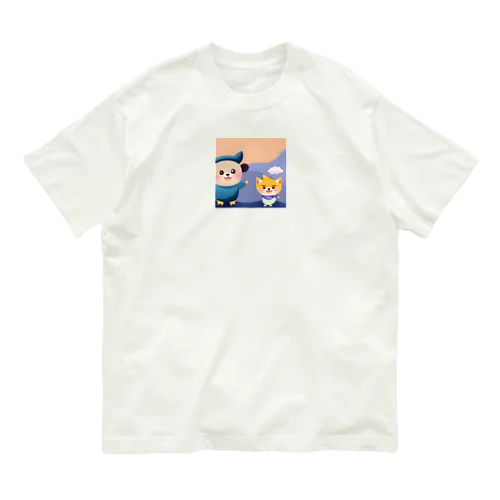 可愛い癒しキャラクター オーガニックコットンTシャツ