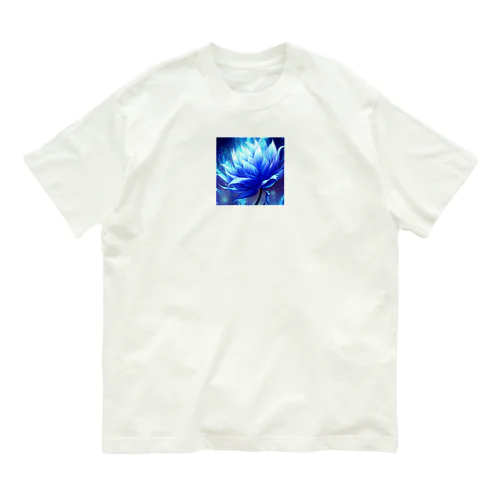 幻想的なブルーフラワー Organic Cotton T-Shirt