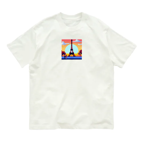 フランスの風景のピクセルアート Organic Cotton T-Shirt