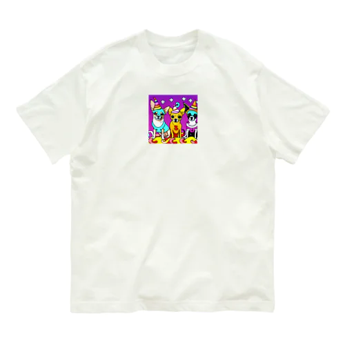 かぼちゃ大騒動！ハロウィン・チワワトリオの楽しいパーティー Organic Cotton T-Shirt