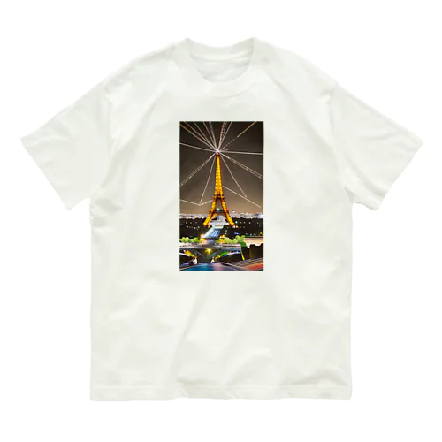 エッフェル塔 夜景 グッズ Organic Cotton T-Shirt