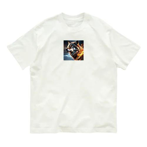 炎を纏う狼 Organic Cotton T-Shirt