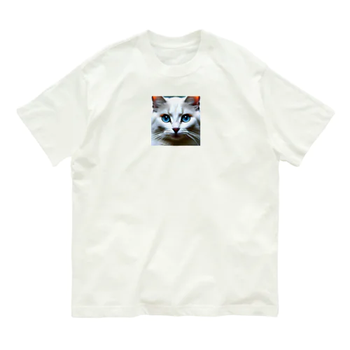 かわいい白猫のイラストグッズ Organic Cotton T-Shirt