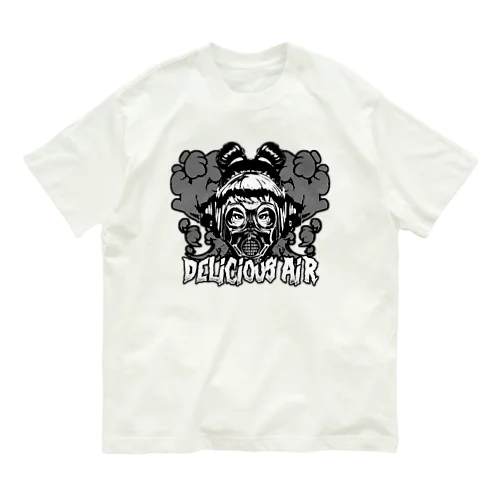 【モノクロ】ガスマスク中華娘 Organic Cotton T-Shirt