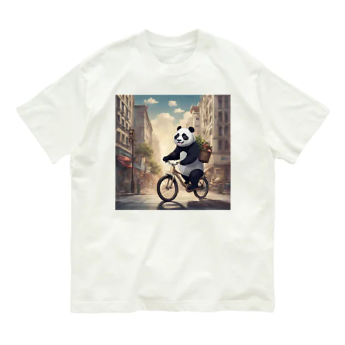 自転車でお買い物パンダくん Organic Cotton T-Shirt