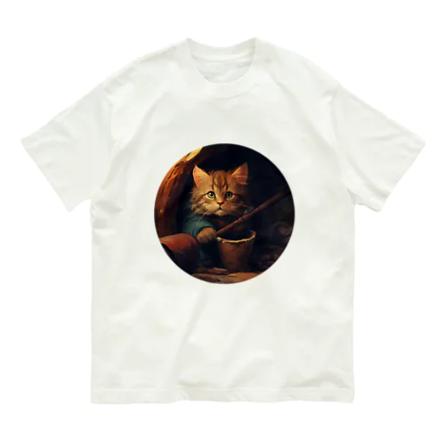 土管に住み着いた野良猫 Organic Cotton T-Shirt