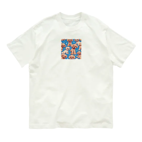 可愛いトイプードル オーガニックコットンTシャツ