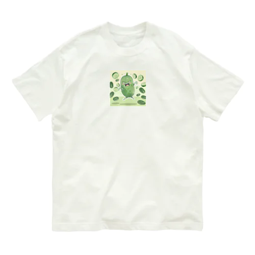 アングリーダンシングキューカンバー オーガニックコットンTシャツ