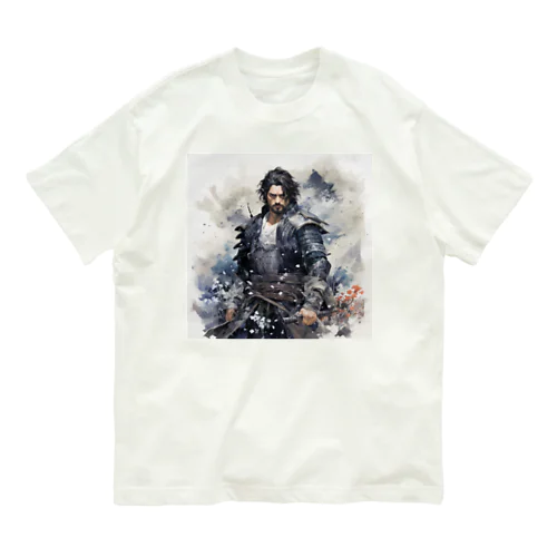 水墨画風の侍4 Organic Cotton T-Shirt