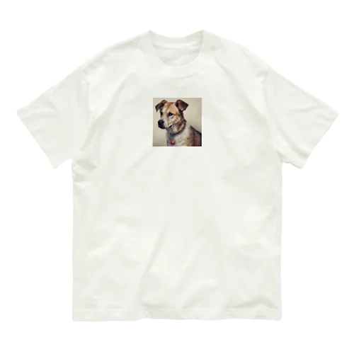 凛々しい犬 オーガニックコットンTシャツ