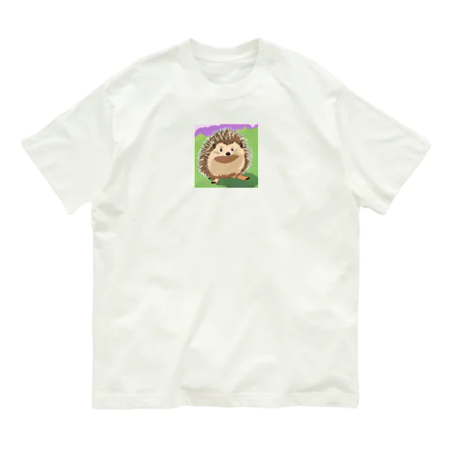 イラストハリネズミグッズ オーガニックコットンTシャツ