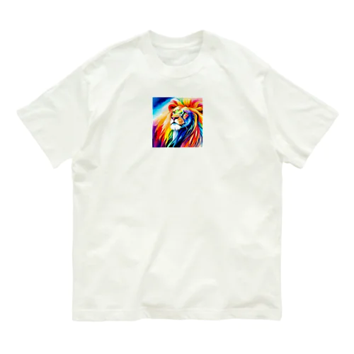 ライオン水彩画２ オーガニックコットンTシャツ