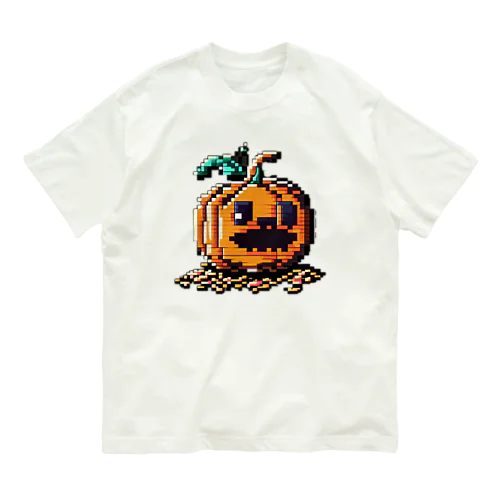 ドット絵のハロウィンかぼちゃのおばけ Organic Cotton T-Shirt