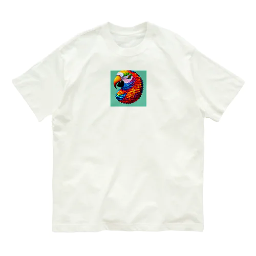 ドット柄カラフルバード オーガニックコットンTシャツ