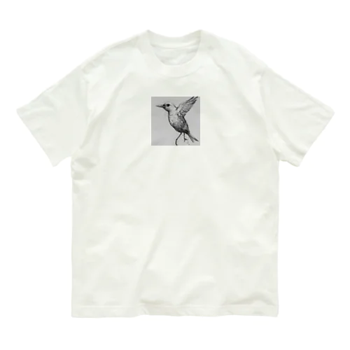 羽ばたく鳥 オーガニックコットンTシャツ