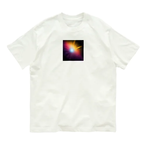 宇宙に漂う青白い光 オーガニックコットンTシャツ