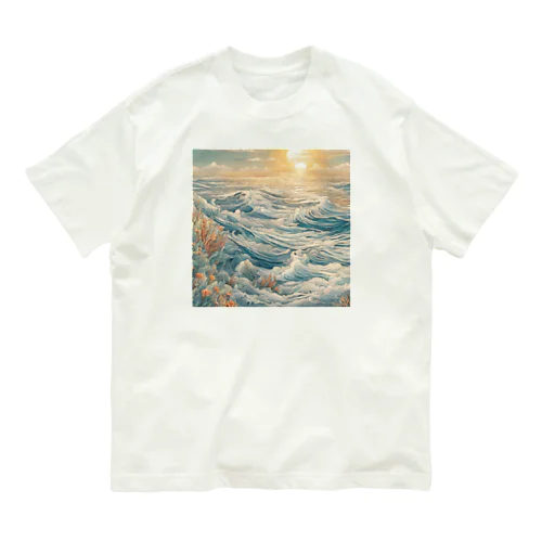 太陽と海　『洋風デザイングッズ』 オーガニックコットンTシャツ