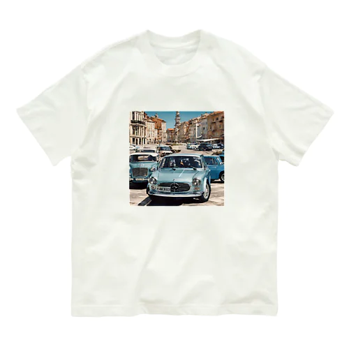 街並みとビンテージ車 Organic Cotton T-Shirt