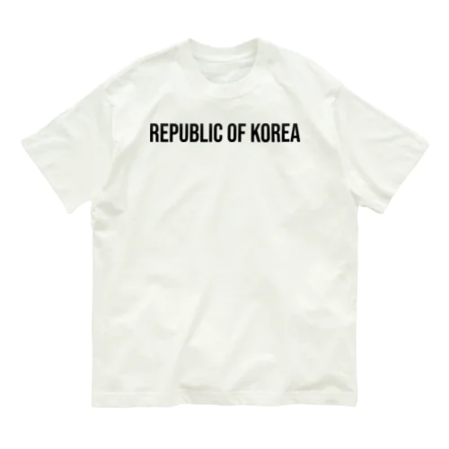 韓国 ロゴブラック オーガニックコットンTシャツ