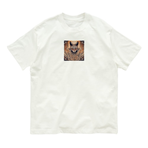 神秘的な狐の瞳　炎 Organic Cotton T-Shirt