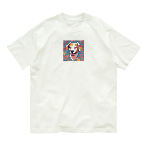 ワンちゃん　ハート柄　 Organic Cotton T-Shirt