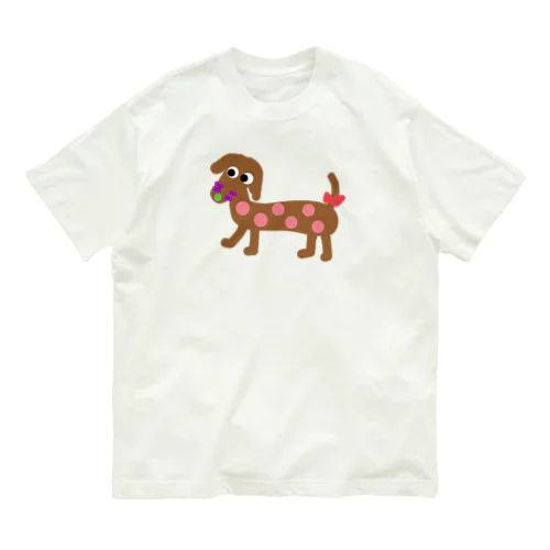 茶色い犬 オーガニックコットンTシャツ