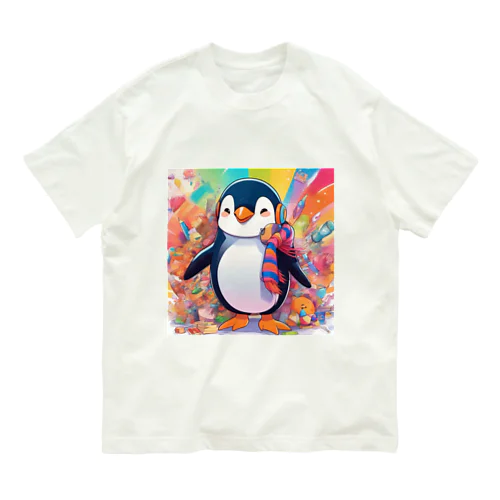 笑顔のペンギン オーガニックコットンTシャツ