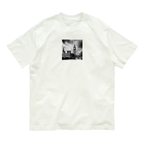 モノクロ　世界遺産　ウェストミンスター宮殿　ビッグベン Organic Cotton T-Shirt