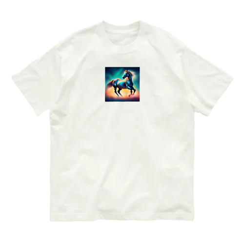 幻想的な馬 オーガニックコットンTシャツ