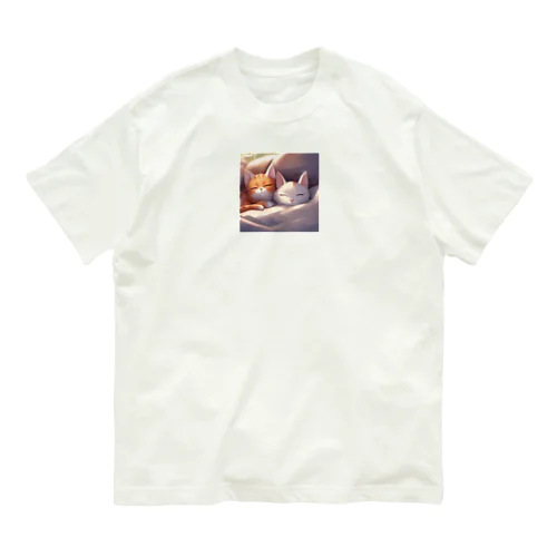 休日に布団から出てこない夫婦ネコ Organic Cotton T-Shirt