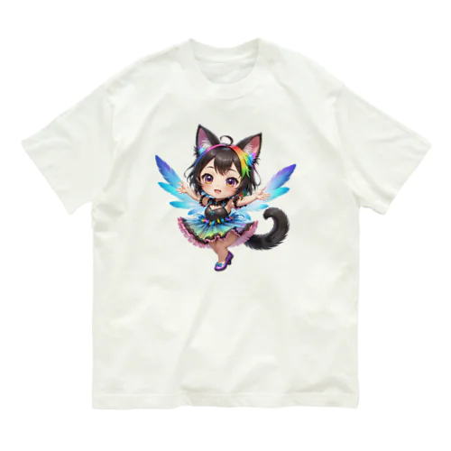 妖精のハロウィンフェス（黒猫2） Organic Cotton T-Shirt