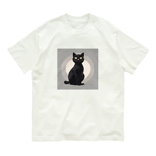 黒猫 オーガニックコットンTシャツ