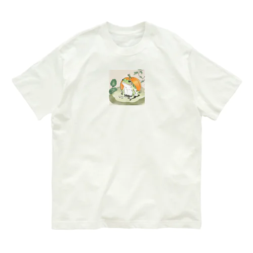 和カエルかぼちゃ2 オーガニックコットンTシャツ