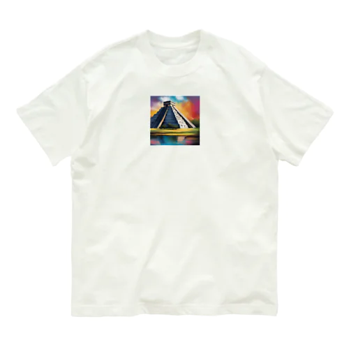 有名な観光スポットをイメージした画像：チチェン・イッツァ（メキシコ） Organic Cotton T-Shirt