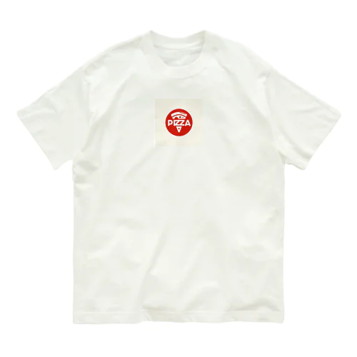 シンプルなPIZZAロゴ入りデザイン Organic Cotton T-Shirt