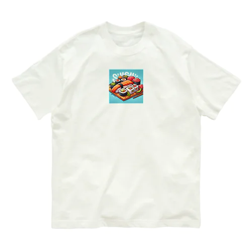 カラフルなユニークな寿司 オーガニックコットンTシャツ