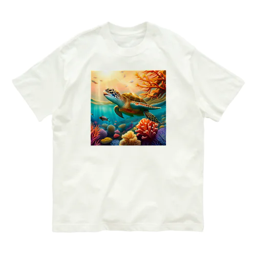ウミガメ オーガニックコットンTシャツ