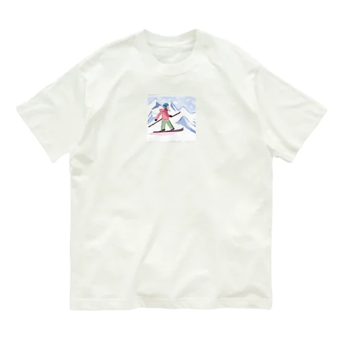 スキーがすき オーガニックコットンTシャツ