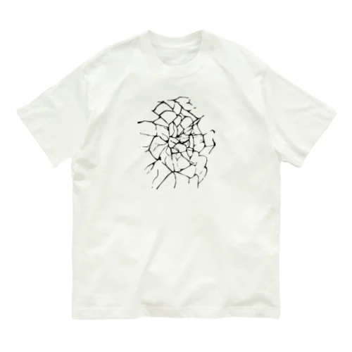 ヒビ割れダメージ オーガニックコットンTシャツ