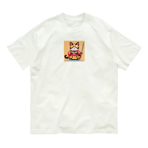 戦国武将猫 オーガニックコットンTシャツ