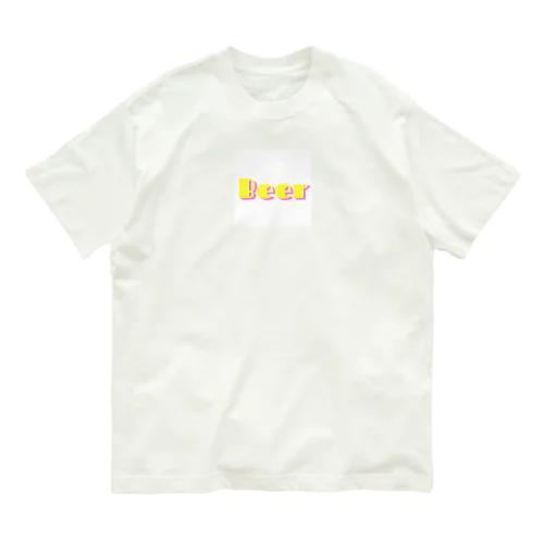 ビール_POP(白) オーガニックコットンTシャツ