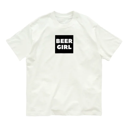 ビールガール(黒) オーガニックコットンTシャツ