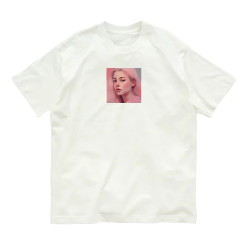 ピンクのチーク美女 Organic Cotton T-Shirt