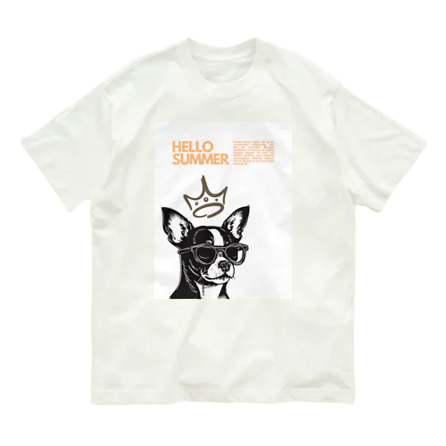 犬（眼鏡） オーガニックコットンTシャツ